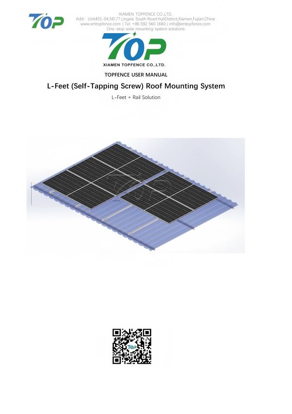 Εγχειρίδιο χρήστη Topfencesolar L-Feet System